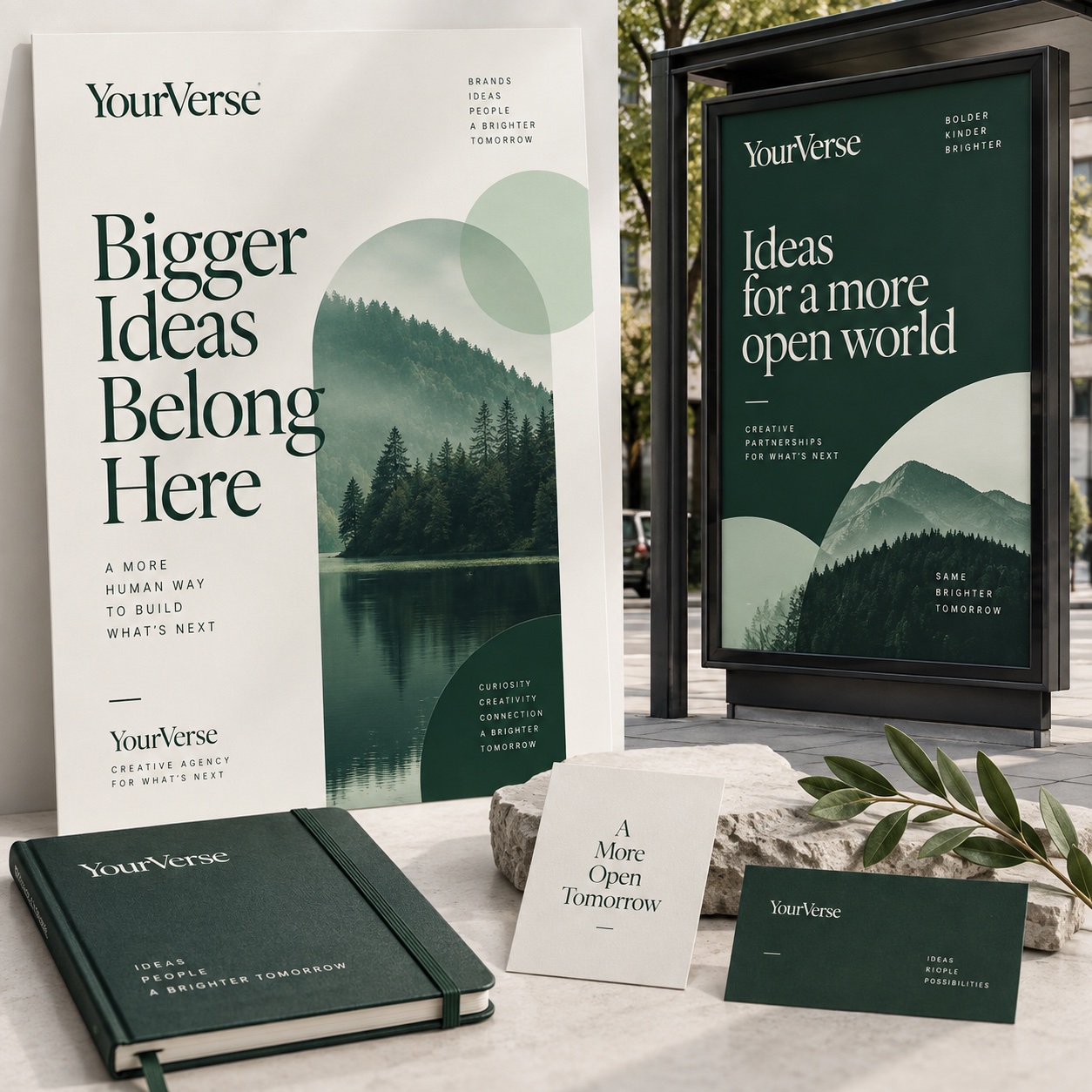 Brand campaign posters and outdoor advertising layouts