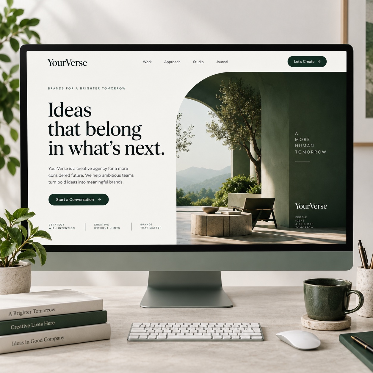 Desktop landing page design